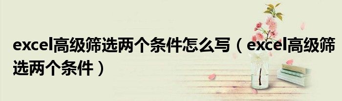 excel高级筛选两个条件怎么写（excel高级筛选两个条件）