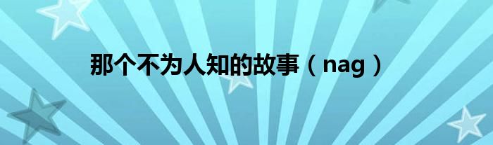 那个不为人知的故事（nag）
