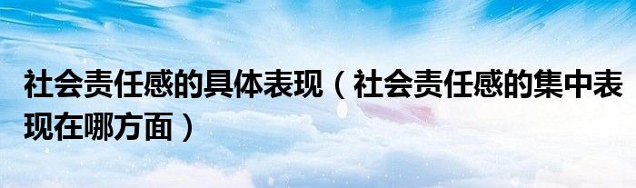 社会责任感的具体表现（社会责任感的集中表现在哪方面）