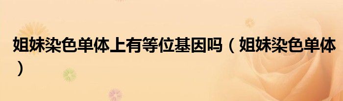姐妹染色单体上有等位基因吗（姐妹染色单体）