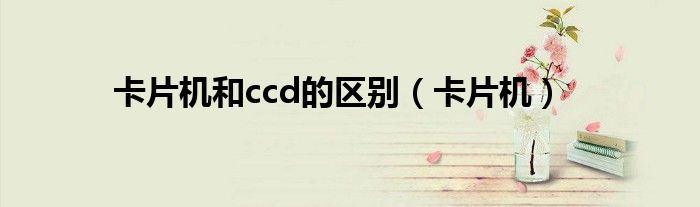 卡片机和ccd的区别（卡片机）
