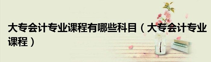 大专会计专业课程有哪些科目（大专会计专业课程）