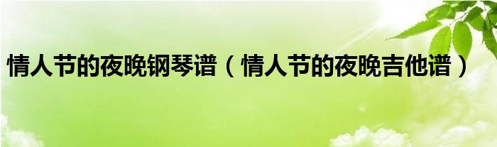 情人节的夜晚钢琴谱（情人节的夜晚吉他谱）