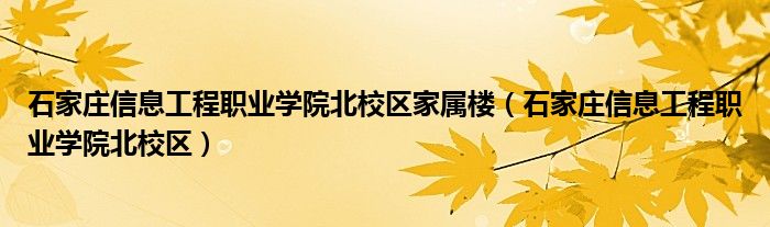 石家庄信息工程职业学院北校区家属楼（石家庄信息工程职业学院北校区）