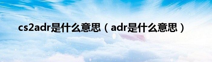 cs2adr是什么意思（adr是什么意思）