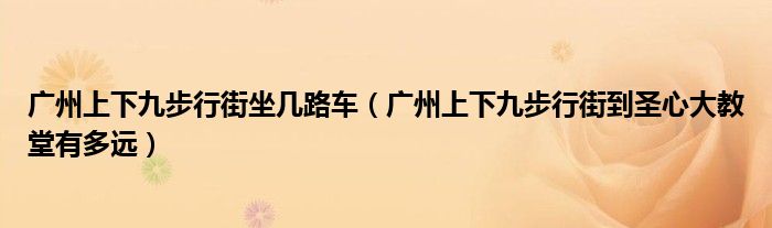 广州上下九步行街坐几路车（广州上下九步行街到圣心大教堂有多远）