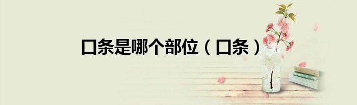 口条是哪个部位（口条）