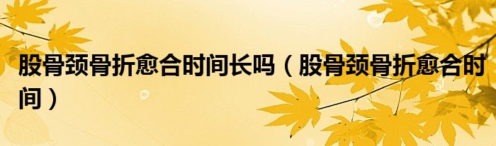 股骨颈骨折愈合时间长吗（股骨颈骨折愈合时间）