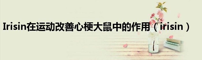 Irisin在运动改善心梗大鼠中的作用（irisin）
