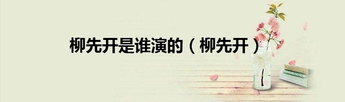 柳先开是谁演的（柳先开）