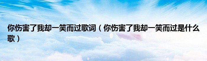 你伤害了我却一笑而过歌词（你伤害了我却一笑而过是什么歌）