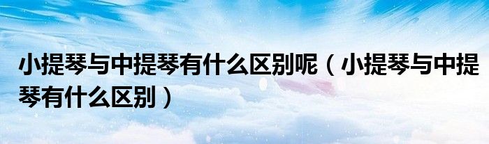 小提琴与中提琴有什么区别呢（小提琴与中提琴有什么区别）