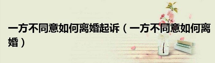 一方不同意如何离婚起诉（一方不同意如何离婚）