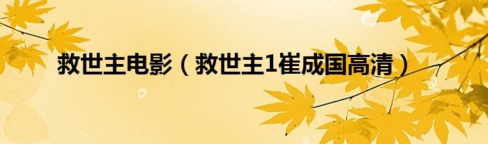 救世主电影（救世主1崔成国高清）
