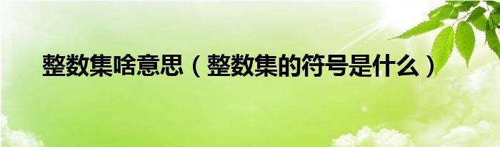 整数集啥意思（整数集的符号是什么）