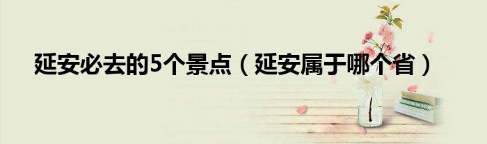 延安必去的5个景点（延安属于哪个省）