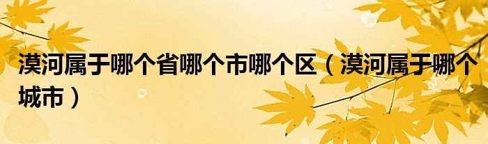 漠河属于哪个省哪个市哪个区（漠河属于哪个城市）