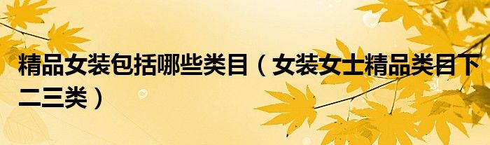 精品女装包括哪些类目（女装女士精品类目下二三类）