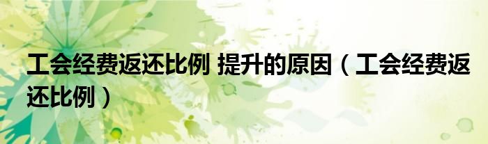 工会经费返还比例 提升的原因（工会经费返还比例）