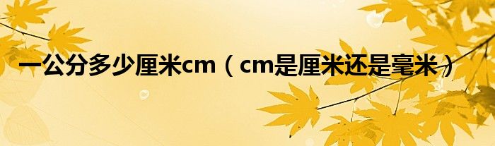 一公分多少厘米cm（cm是厘米还是毫米）