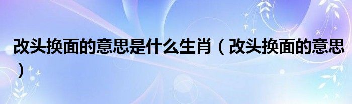 改头换面的意思是什么生肖（改头换面的意思）