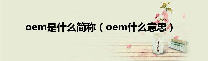 oem是什么简称（oem什么意思）