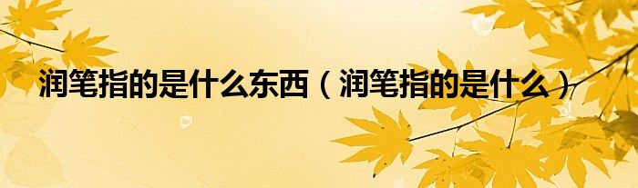 润笔指的是什么东西（润笔指的是什么）