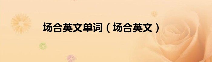 场合英文单词（场合英文）