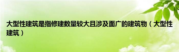 大型性建筑是指修建数量较大且涉及面广的建筑物（大型性建筑）