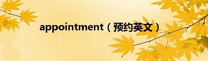 appointment（预约英文）