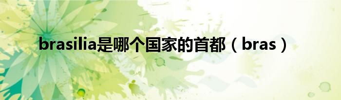 brasilia是哪个国家的首都（bras）
