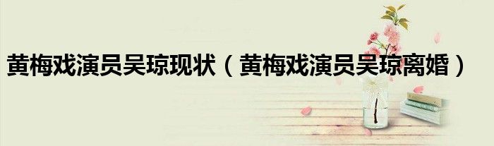 黄梅戏演员吴琼现状（黄梅戏演员吴琼离婚）