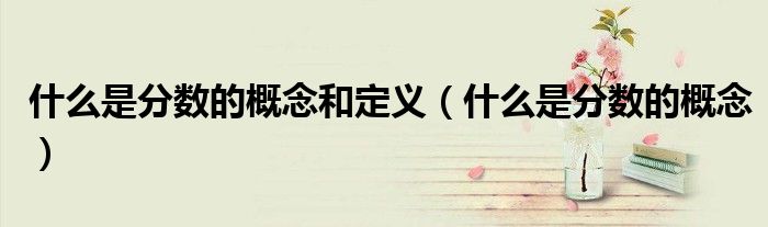 什么是分数的概念和定义（什么是分数的概念）
