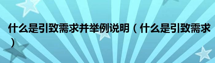 什么是引致需求并举例说明（什么是引致需求）