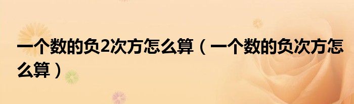 一个数的负2次方怎么算（一个数的负次方怎么算）