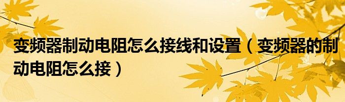 变频器制动电阻怎么接线和设置（变频器的制动电阻怎么接）