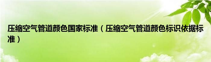 压缩空气管道颜色国家标准（压缩空气管道颜色标识依据标准）