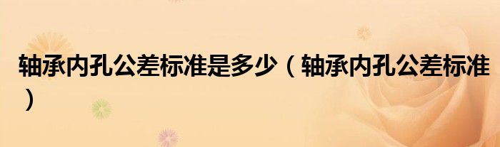 轴承内孔公差标准是多少（轴承内孔公差标准）