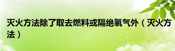灭火方法除了取去燃料或隔绝氧气外（灭火方法）