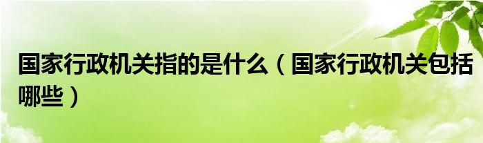 国家行政机关指的是什么（国家行政机关包括哪些）