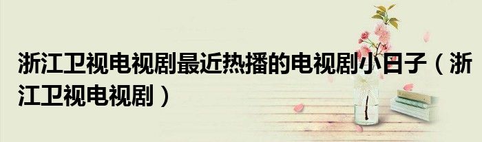 浙江卫视电视剧最近热播的电视剧小日子（浙江卫视电视剧）