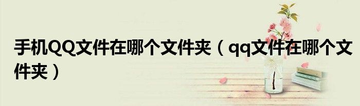 手机QQ文件在哪个文件夹（qq文件在哪个文件夹）