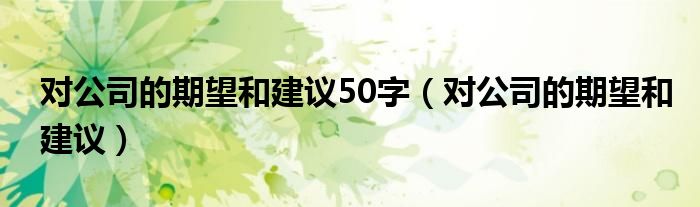 对公司的期望和建议50字（对公司的期望和建议）