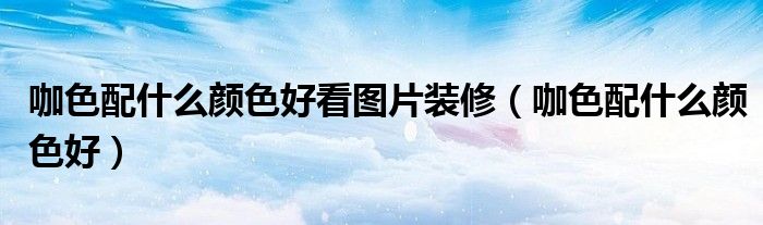 咖色配什么颜色好看图片装修（咖色配什么颜色好）