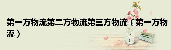 第一方物流第二方物流第三方物流（第一方物流）