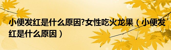 小便发红是什么原因?女性吃火龙果（小便发红是什么原因）