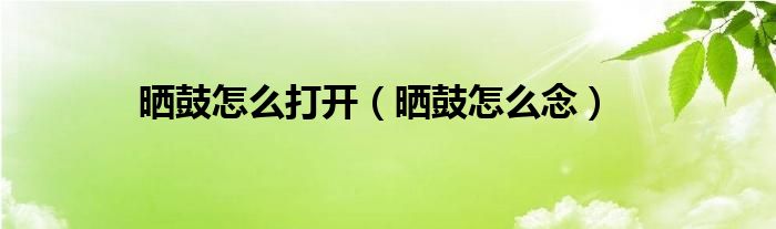 晒鼓怎么打开（晒鼓怎么念）