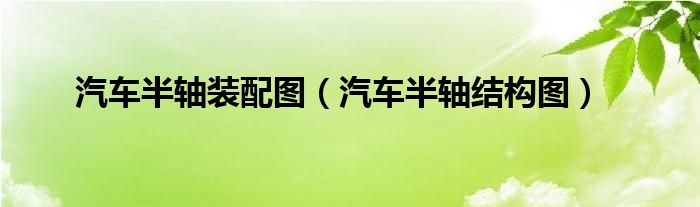 汽车半轴装配图（汽车半轴结构图）