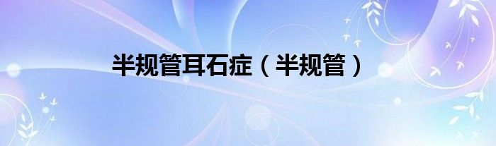 半规管耳石症（半规管）