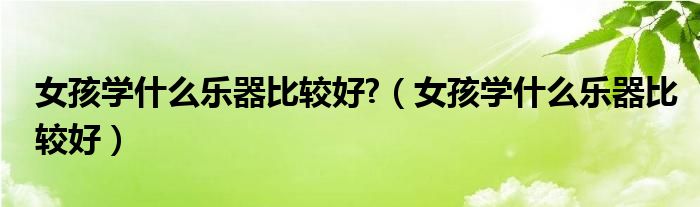 女孩学什么乐器比较好?（女孩学什么乐器比较好）